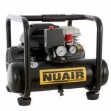 Nuair SIL 244/6 - Compresor de aire eléctrico portátil monofásico silencioso, sin aceite - Motor 1.5 HP - 6 L