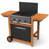 Barbecue à gaz ou méthane Campingaz 3 Series Adelaide 3 Woody Dualgas plancha et grille 3 réchauds