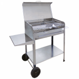 Barbecue en acier Achille Inox avec grille réglable - Surface de cuisson 47.5x37 cm