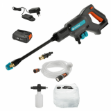 Pistola hidrolimpiadora Gardena AcquaClean 24/18V 2.5Ah con depósito y lanza espuma