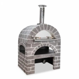 Horno de leña para pizza AgriEuro PULCINELLA STONE Gris de 80X60 - para exteriores - 4 pizzas