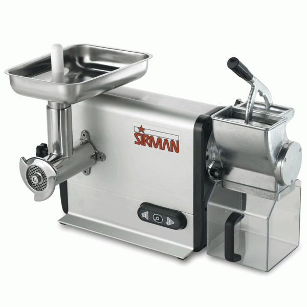 Sirman TCG 12 Dakota - Hachoir à viande électrique - Râpe intégrée - en aluminium et acier inox - 1100W