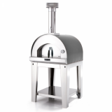 Fontana Margherita Antracite - Horno de leña de exterior con carro