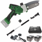 GreenBay TopSaw 5C - Potatore a batteria su asta - 2 batterie da 16,8V - 2Ah