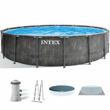 Piscina redonda Intex Prisma Frame Greywood 26742NP