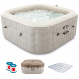 Intex Carrée Chevron Deluxe 28446EX - Piscine hydromassage spa