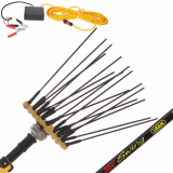 Lisam Swing 36V - Vareador de aceitunas eléctrico de batería - Con 8 + 8 varillas en carbono - Pértiga telescópica