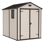 Keter Manor beis - Caseta de jardín - Con ventana lateral - 185.8x236.8x227 cm