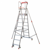 Facal Castà CTA-8, 7 gradini, 3.16 mt - Scala in alluminio pieghevole su ruote