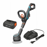 Gardena AquaBrush Compact 02/18V - Lavapavimenti a batteria - con starter kit 18V - 2.5Ah