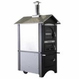 AgriEuro Medius 80 EXT - Four à bois en acier d'extérieur - Ventilé - Toit et parois inox - Inox