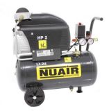 Nuair FC2/24 - Elektrischer Kompressor mit Wagen - Motor 2 PS - 24 Lt - Druckluft. Wartungsset für den Kompressor kostenlos.