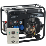 BlackStone OFB 8500 D-ES - Generador de corriente diésel con AVR 6.3 kW - Continua 6 kW Monofásica + ATS