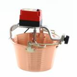 Caldero eléctrico en cobre martillado para polenta NuovaFac Cuoca Automatica - base plana  9 l - 24 W