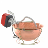 Caldero eléctrico en cobre martillado para polenta NuovaFac Cuoca Automatica - base redonda 6 l - 24 W