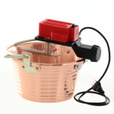 Caldero eléctrico de inducción en cobre martillado para polenta NuovaFac Cuoca Automatica base plana 4 l - 5 W