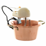 Caldero eléctrico de cobre martillado para polenta LAR polentamatic base plana 3.5L - 8W