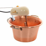 Caldero eléctrico de cobre martillado para polenta LAR polentamatic base plana 6.5L - 8W