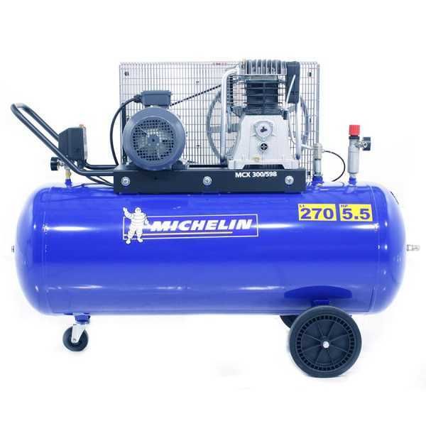 Michelin MCX 300 598 - Compresor de aire eléctrico de correa - Motor 5.5 HP - 270 l