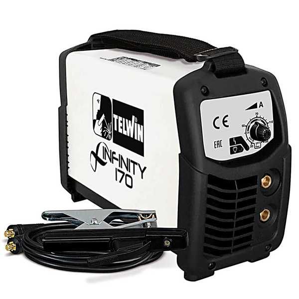 Saldatrice inverter a elettrodo e TIG a corrente continua Telwin Infinity 170 - 150 A - Kit