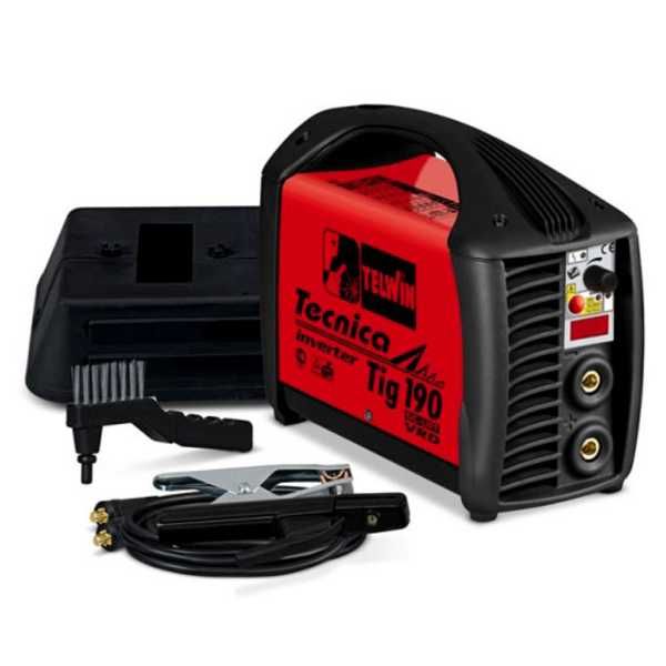 Telwin Tecnica TIG 190 DC - Inverter-Schweißgerät (WIG Lift, MMA) + Zubehörkit. Gleichstrom (DC)