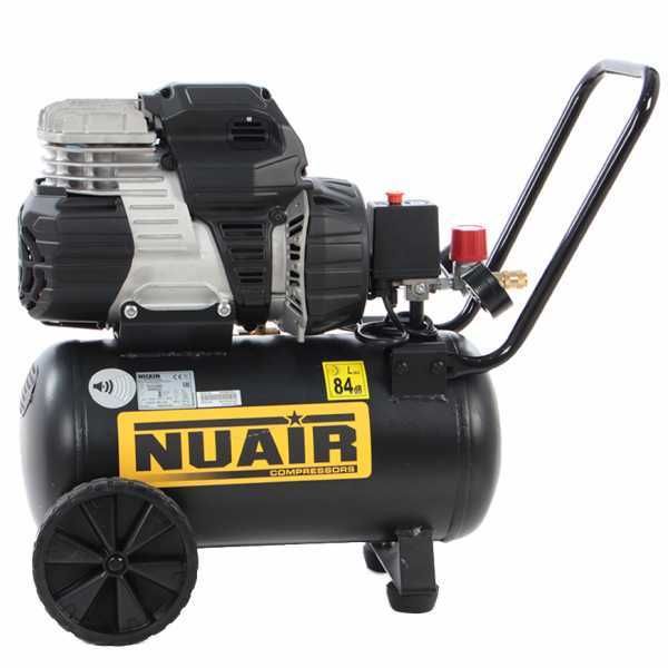 Nuair Sil Air 244/24 - Compresseur d'air électrique sur chariot - 1.5 CV - 24 L oilless - Silencieux