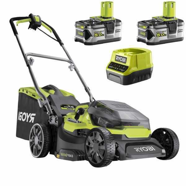 Ryobi Hybrid RY18LMH37A-250 - Akku Rasenmäher - 2x18V/5Ah - 37 cm Schnittbreite