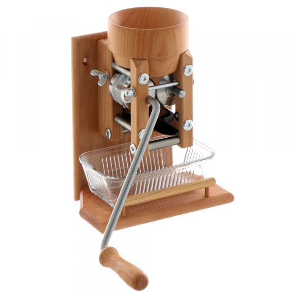 Eschenfelder 1230 faggio 150g - Manuelle Flockenquetsche Wandmodell aus Buchenholz mit Edelstahlwalzen