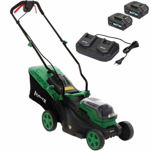 Akku-Rasenmäher zum Schieben RIBIMEX PRBAT20-TON33 - 20V 4Ah Akku - 34 cm Schnittbreite