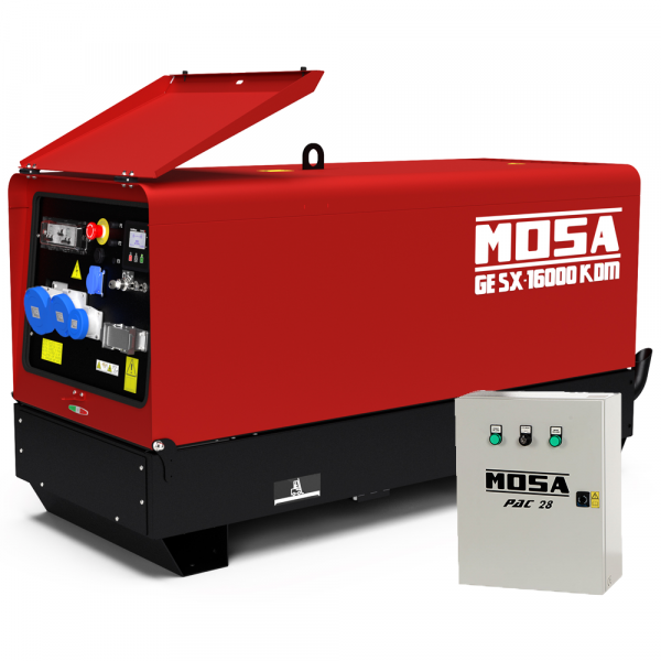 MOSA GE SX 16000 KDM - Generador de corriente diésel silencioso 14.4 kW - Continua 13.2 kW Monofásico + ATS