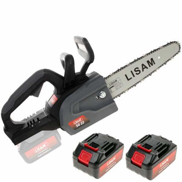 LISAM SG 22 - Elettrosega a batteria 2 x 18V 2Ah - Lama da 25cm