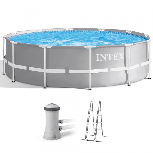 Piscine Ronde Intex Prisma Frame 26716NP + Épurateur à cartouche + Échelle