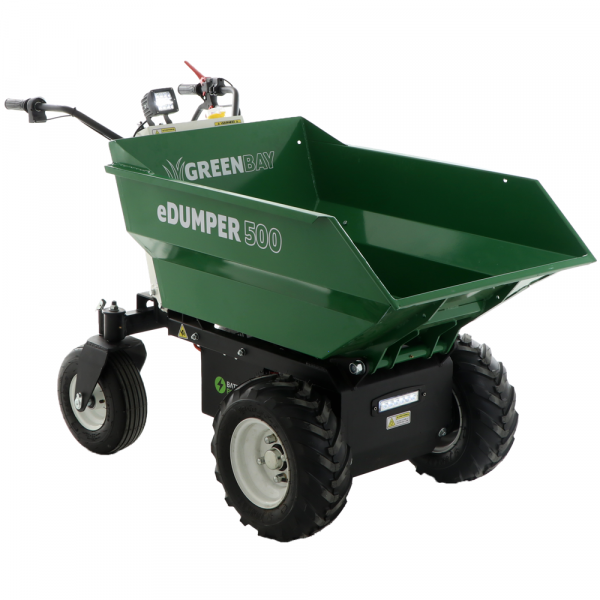 GreenBay eDumper 500 - Motocarriola a batteria 48V 32Ah - Cassone dumper