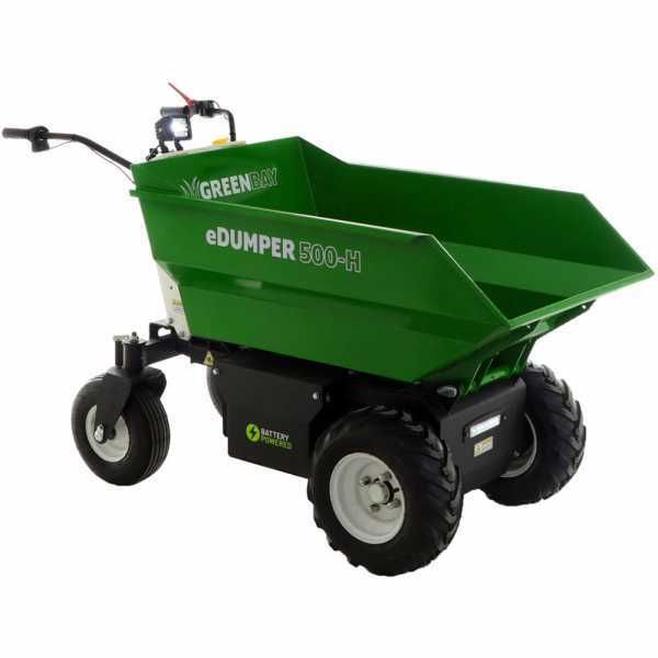 GreenBay eDumper 500-H - Carriola a batteria 48V 32Ah - Ribaltamento idraulico