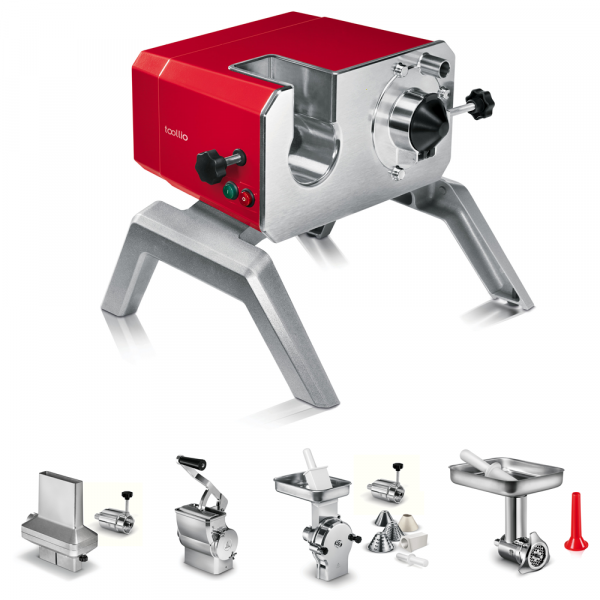 Tre Spade Toollio F95001/MR Fleischwolf mit Reibe + Zubehörkit - 750 W - 230V