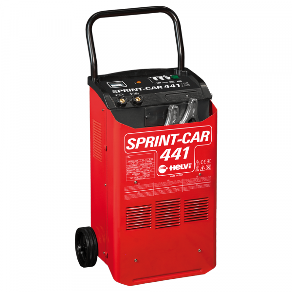 Helvi sprint CAR 441 - Batterieladegerät und Starter auf Rädern - 12/24 V