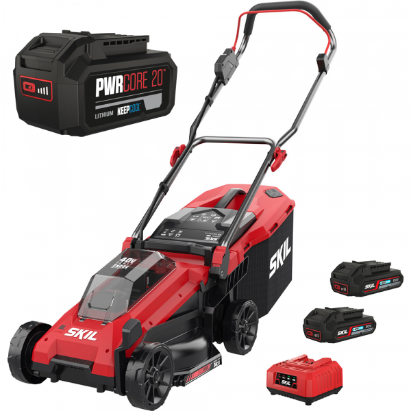 PROMO - SKIL 0130 BA - Akku-Rasenmäher - 2x20V/2ah - 34 cm Schnittbreite