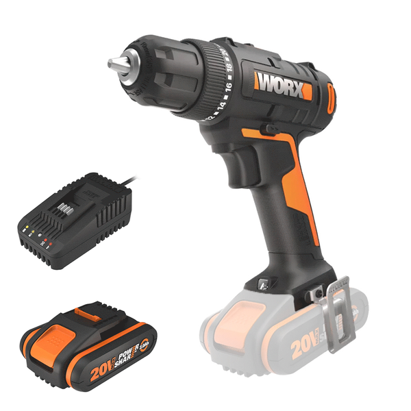 Worx WX100 - Trapano avvitatore a batteria - 20V/2Ah
