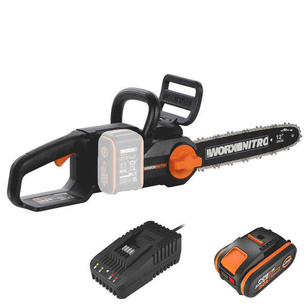 Worx Nitro WG350E - Motosierra eléctrica de batería - Espada 30 cm - 20V/4Ah