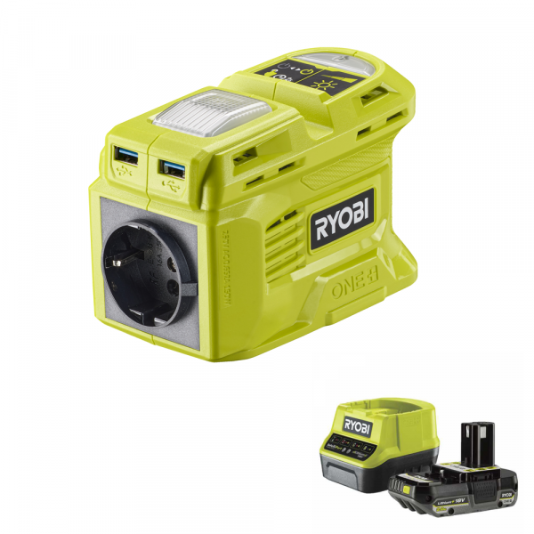 Ryobi RY18BI150B-0 - Wechselrichter 18V 2Ah - Leistung 150 W - Aufladefunktion