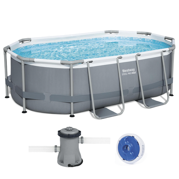 Bestway Steel Pro Max 5614A - Piscina Ovale + Pompa filtro 16 W