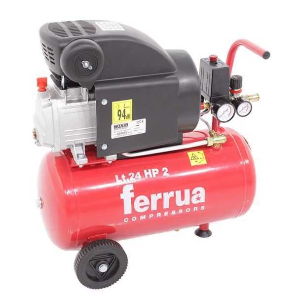 Ferrua RC2/24 - Compresor de aire eléctrico con ruedas - motor 2 HP - 24 l